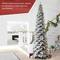 15ft. Pre-Lit Flocked Pencil Spruce Artificial Christmas Tree, Warm White LED Lights